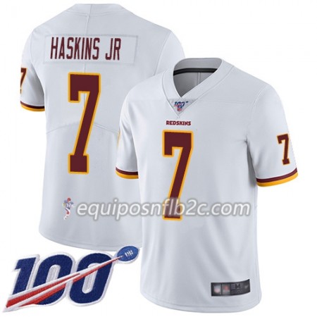 Camiseta Hombre NFL Washington Redskins Dwayne Haskins Jr 7 Nike Blanco 100th